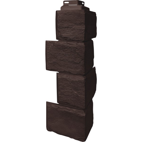 Цокольный сайдинг FineBer – Серия “Камень природный”, Угол наружный Коричневый купить в Югорске