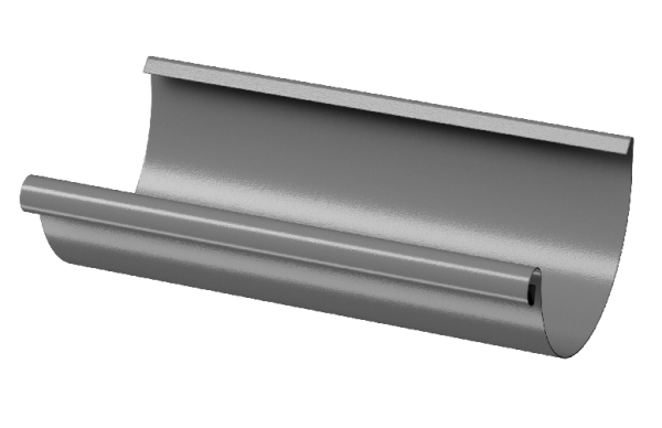 Желоб полукруглый D125 3 м Döcke STAL PREMIUM Графит, (RAL 7024) купить в Югорске