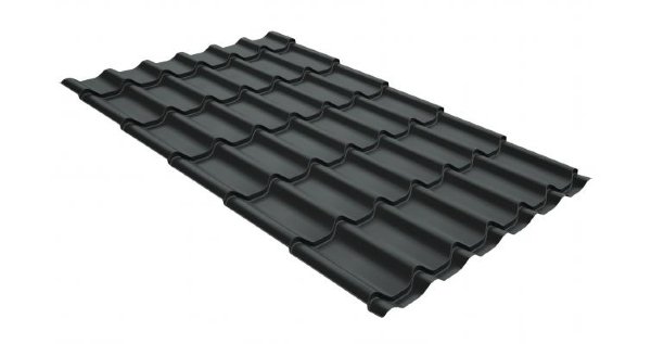 Металлочерепица классик GL 0,5 GreenCoat Pural Matt RR 23 темно-серый (RAL 7024 мокрый асфальт) купить в Югорске