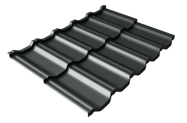 Металлочерепица модульная Квинта Uno Grand Line c 3D резом 0,5 GreenСoat Pural Matt RR2Н3 (RAL 7016 антрацитово-серый) купить в Югорске