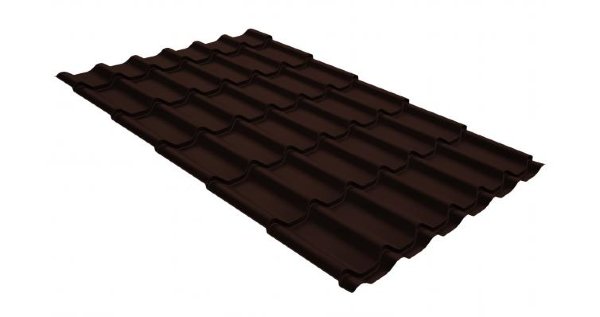 Металлочерепица классик GL 0,5 GreenCoat Pural Matt RR 887 шоколадно-коричневый (RAL 8017 шоколад) купить в Югорске