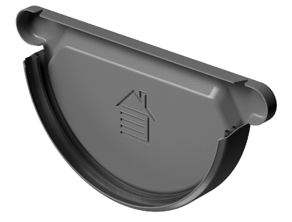 Заглушка желоба D125 Döcke STAL PREMIUM Графит, (RAL 7024) купить в Югорске