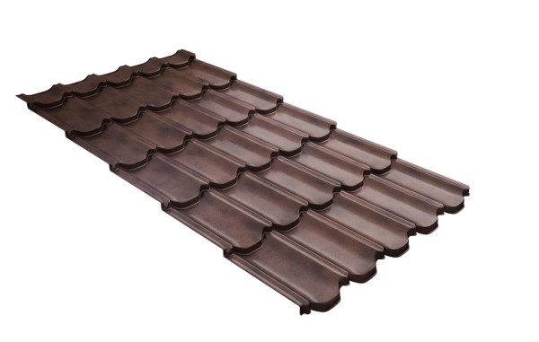 Металлочерепица квинта плюс с  3D резом 0,45 Safari Twincolor Brown купить в Югорске