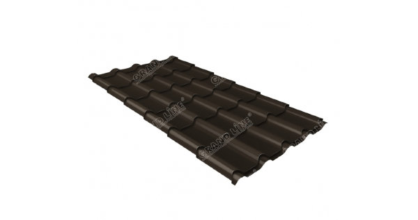 Металлочерепица камея GL 0,5 GreenCoat Pural RR 32 темно-коричневый (RAL 8019 серо-коричневый) купить в Югорске
