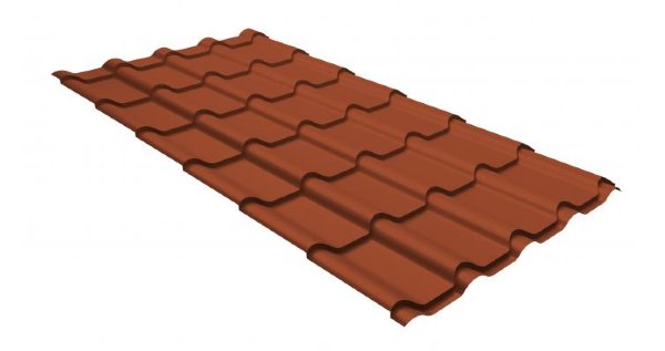 Металлочерепица камея GL 0,5 GreenCoat Pural RR 750 кирпично-красный (RAL 8004 терракота) купить в Югорске