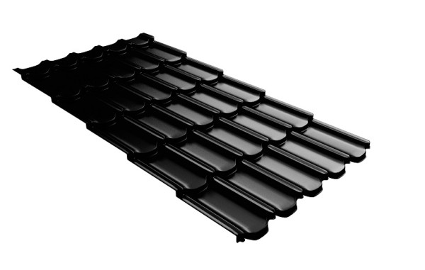 Металлочерепица квинта плюс с 3D резом 0,5 GreenСoat Pural Matt RR 33 черный (RAL 9005 черный) купить в Югорске
