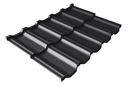Металлочерепица модульная Квинта Uno Grand Line c 3D резом 0,5 Quarzit lite RAL 9005 черный купить в Югорске