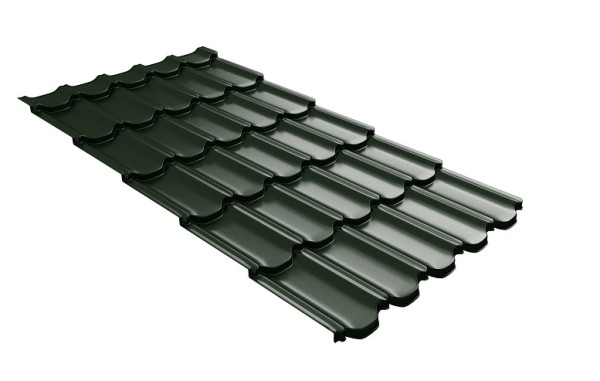 Металлочерепица квинта плюс с 3D резом 0,5 GreenСoat Pural RR 11 темно-зеленый (RAL 6020 хромовая зелень) купить в Югорске
