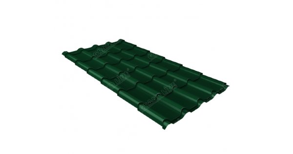 Металлочерепица камея 0,5 Satin RAL 6005 зеленый мох купить в Югорске