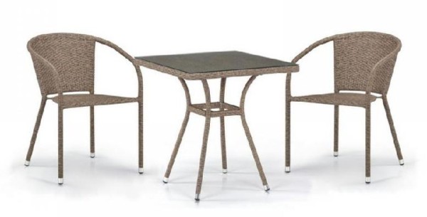 Комплект плетеной мебели AFINA из иск. ротанга T282BNT/Y137C-W56 Light Brown 2Pcs купить в Югорске
