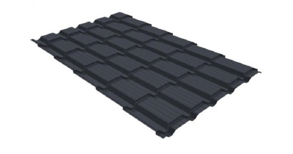 Металлочерепица GL квадро профи 0,5 GreenCoat Pural RR 23 темно-серый (RAL 7024) мокрый асфальт купить в Югорске