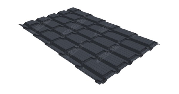 Металлочерепица GL квадро профи 0,5 Satin RAL 7024 мокрый асфальт купить в Югорске