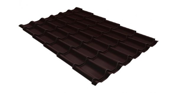 Металлочерепица классик GL 0,5 Velur20 RAL 8017 шоколад купить в Югорске